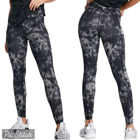 American Eagle Dark Cloud Tie-Dye Workout Leggings Black Gray S - Picture 1 of 8